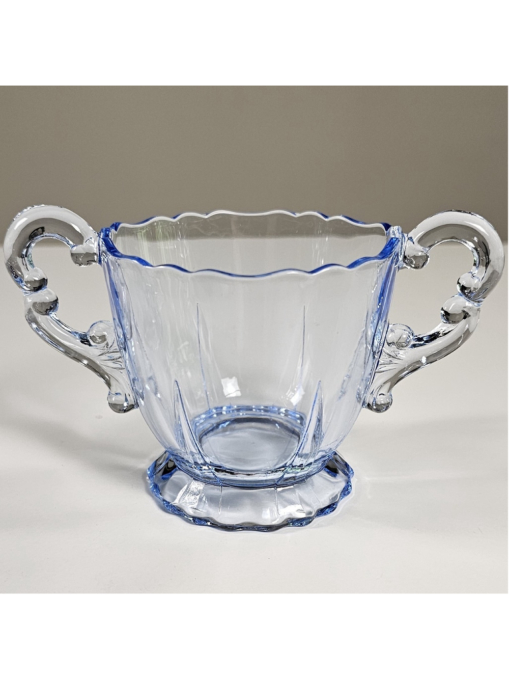 Vintage Blue Depression Glass Set Fostoria Fairfax Plate Cambridge Creamer Sugar - Picture 10 of 16